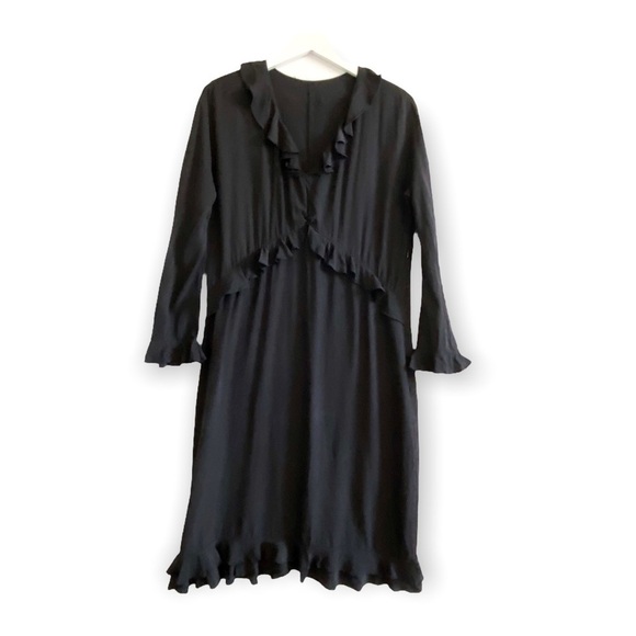 Vintage Gucci Ruffle Trim Washed Silk Dress - Picture 2 of 12